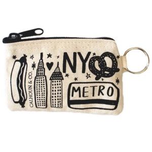 New York Zip Coin Pouch - Canvas NWT